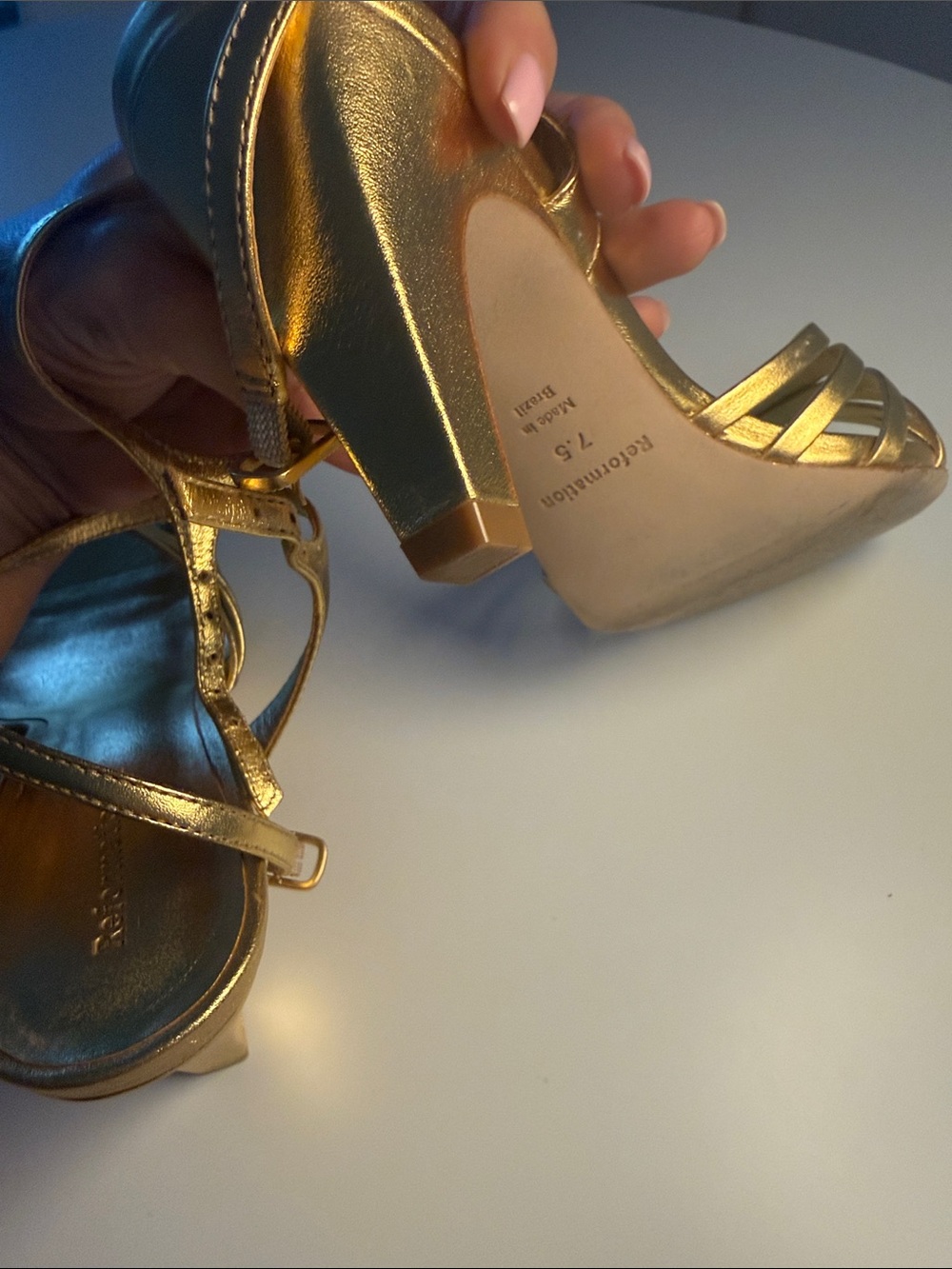 Paloma Heeled Sandal in Vintage Gold - Picture 6 of 9